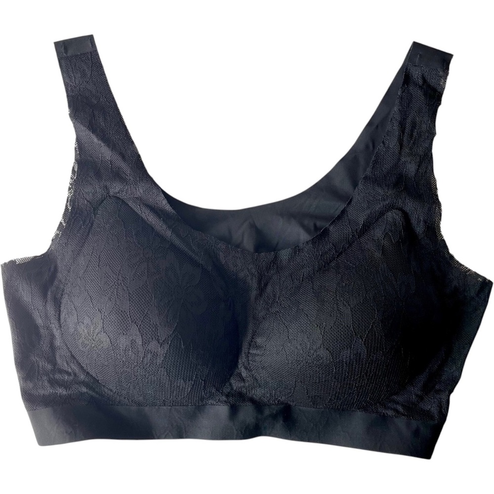 Daisy Fuentes Black Lace Bra Size 2XL Soft Cup Comfort Feminine Classic Romantic